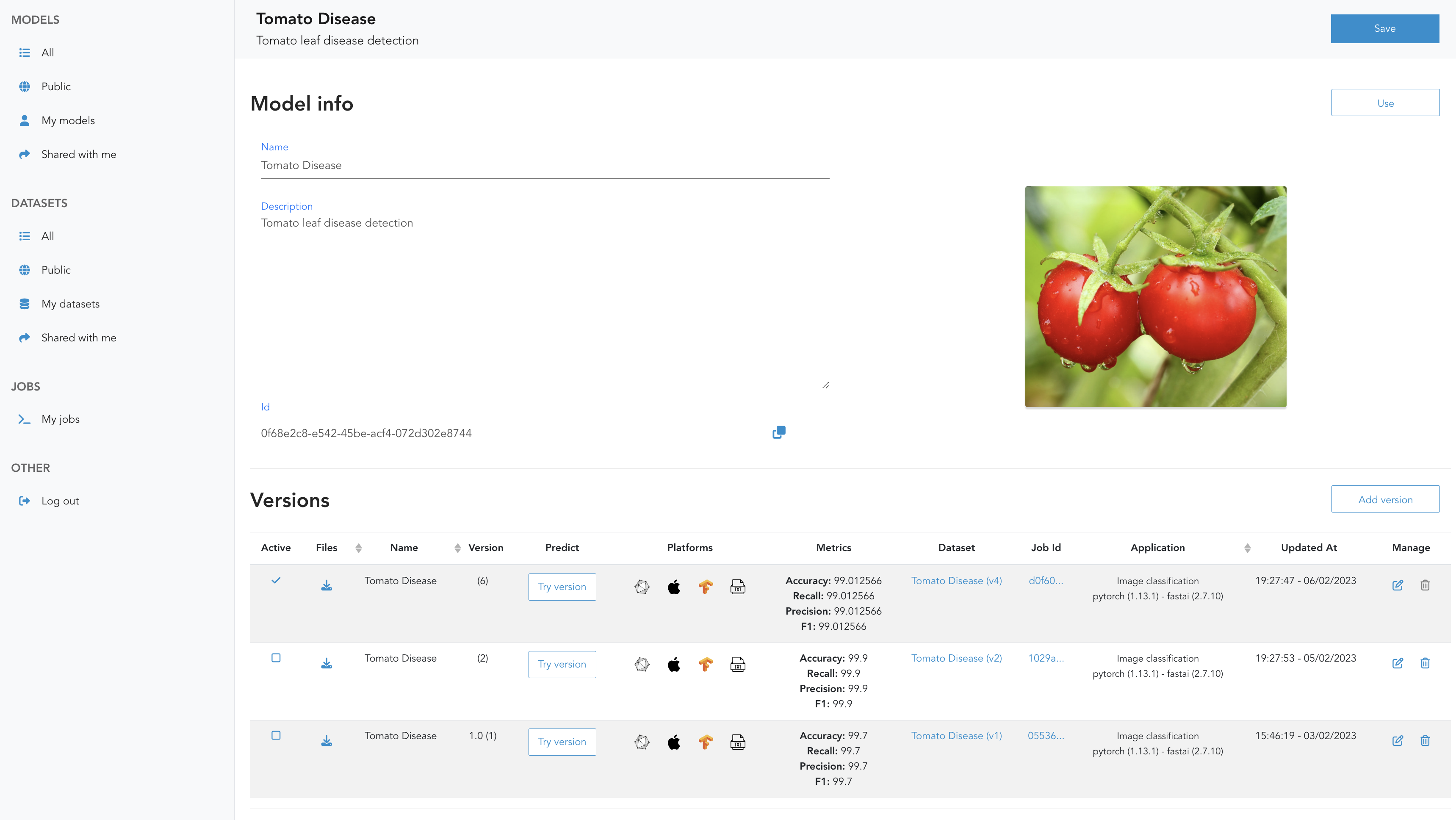 SeeMe.ai Platform: AI models